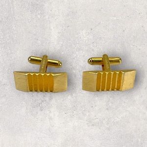 HONG KONG Vintage ArtDeco Gold Plated Cuff Links